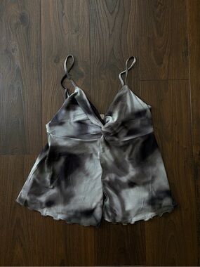 Silky Charcoal Tie-Dye Cami Top